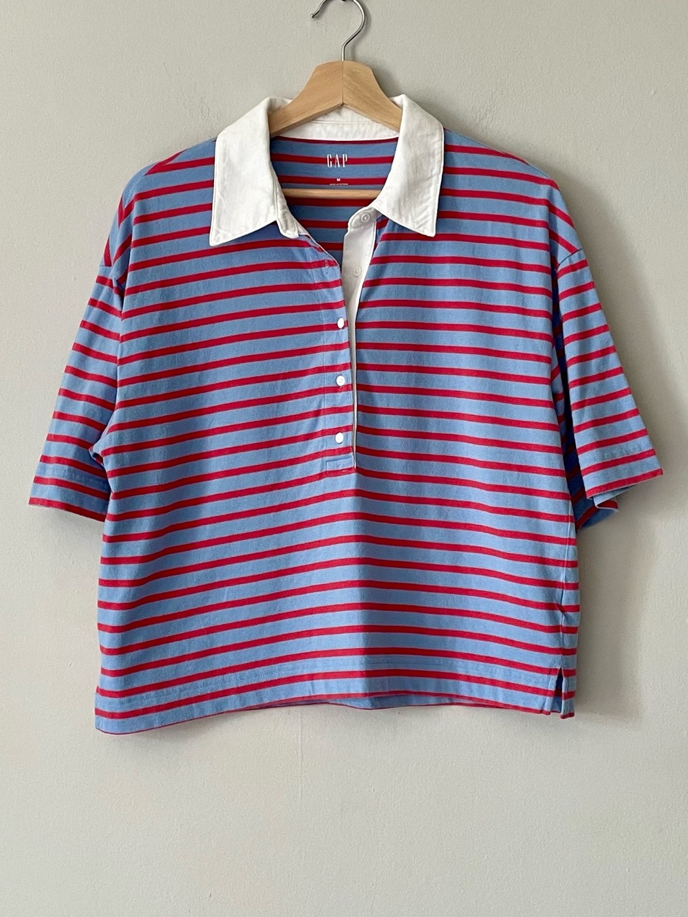 GAP Blue and Red Striped Polo